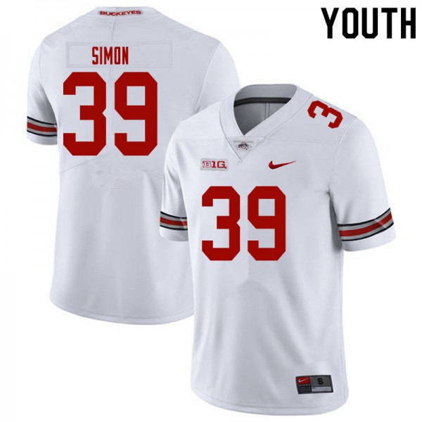 Ohio State Buckeyes #39 Cody Simon Youth University Jersey White